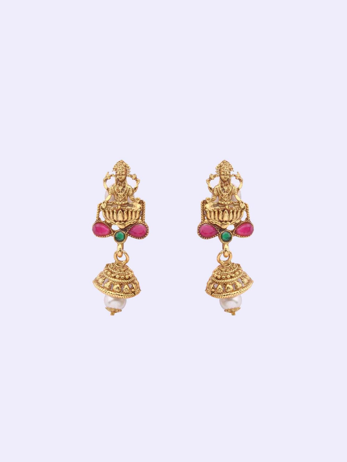 Ethnic Gold Plated Dangler Earrings For Women