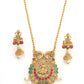 Traditional Ethnic Pendant Set with Stud Earrings and Bead Chain for Women and Girls