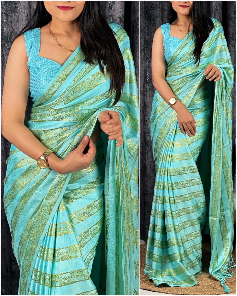 Designer Viscose Satin Fancy Saree