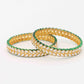 The Pink Lotus | Traditional Green Bangles  for Women