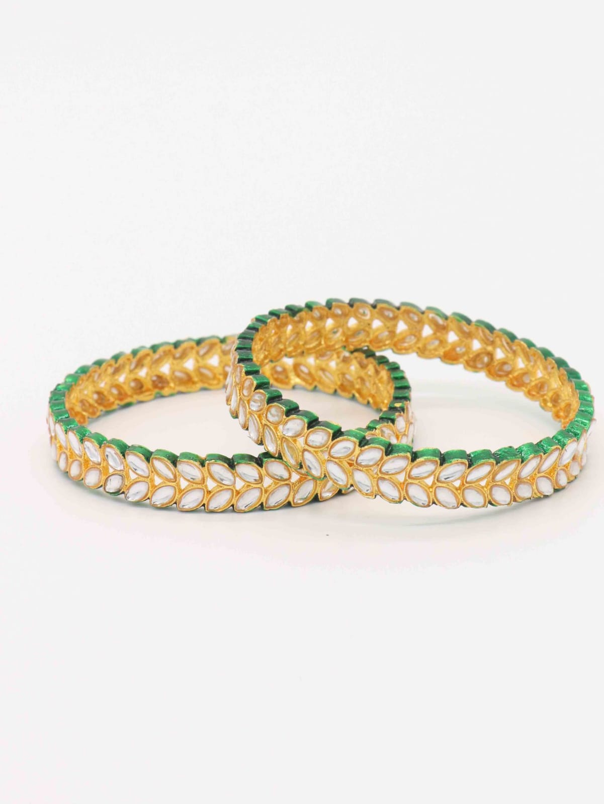 The Pink Lotus | Traditional Green Bangles  for Women