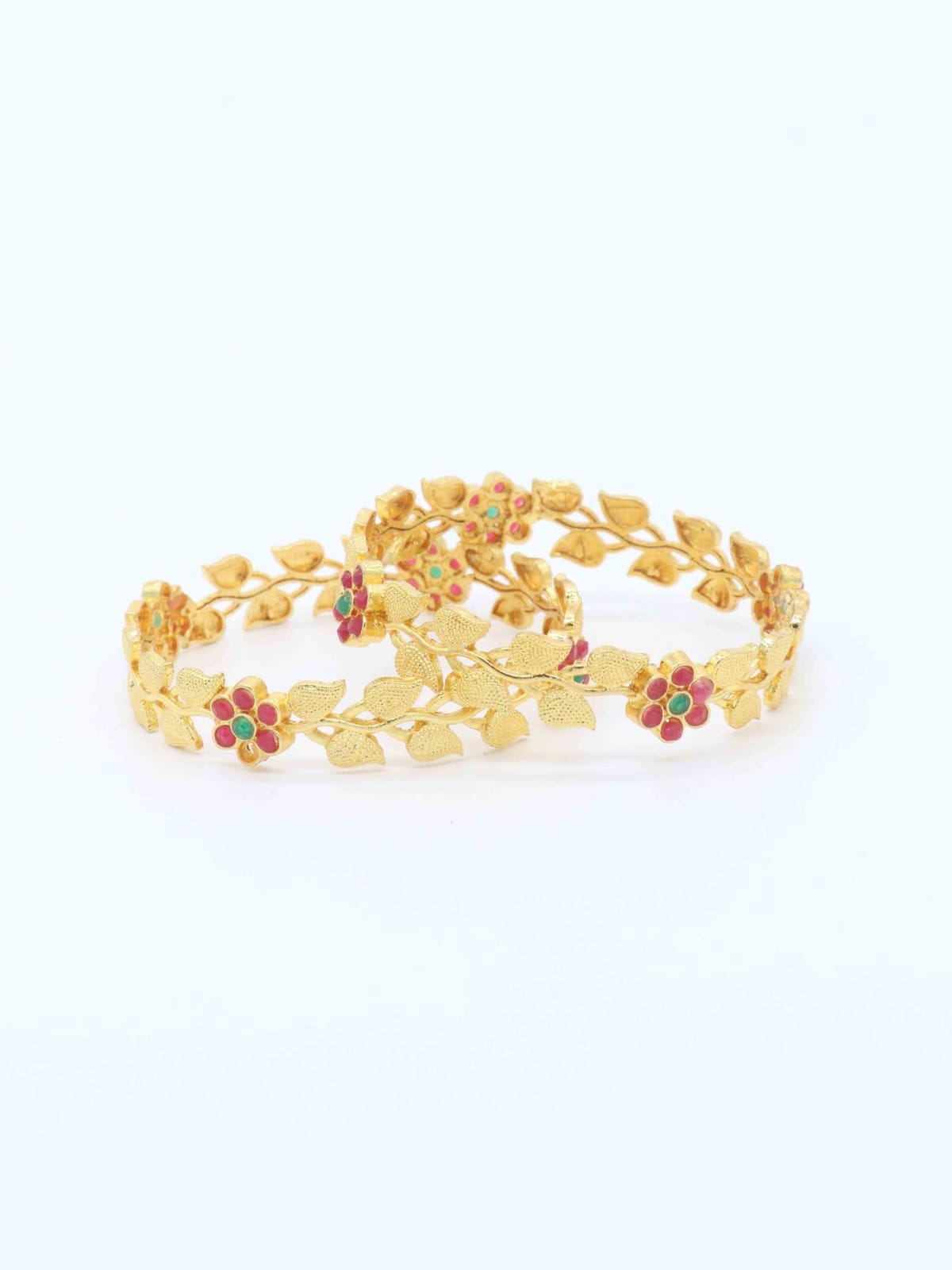 Sasitrends Copper One Gram Gold Plated Stone Bangles for Women and Girls