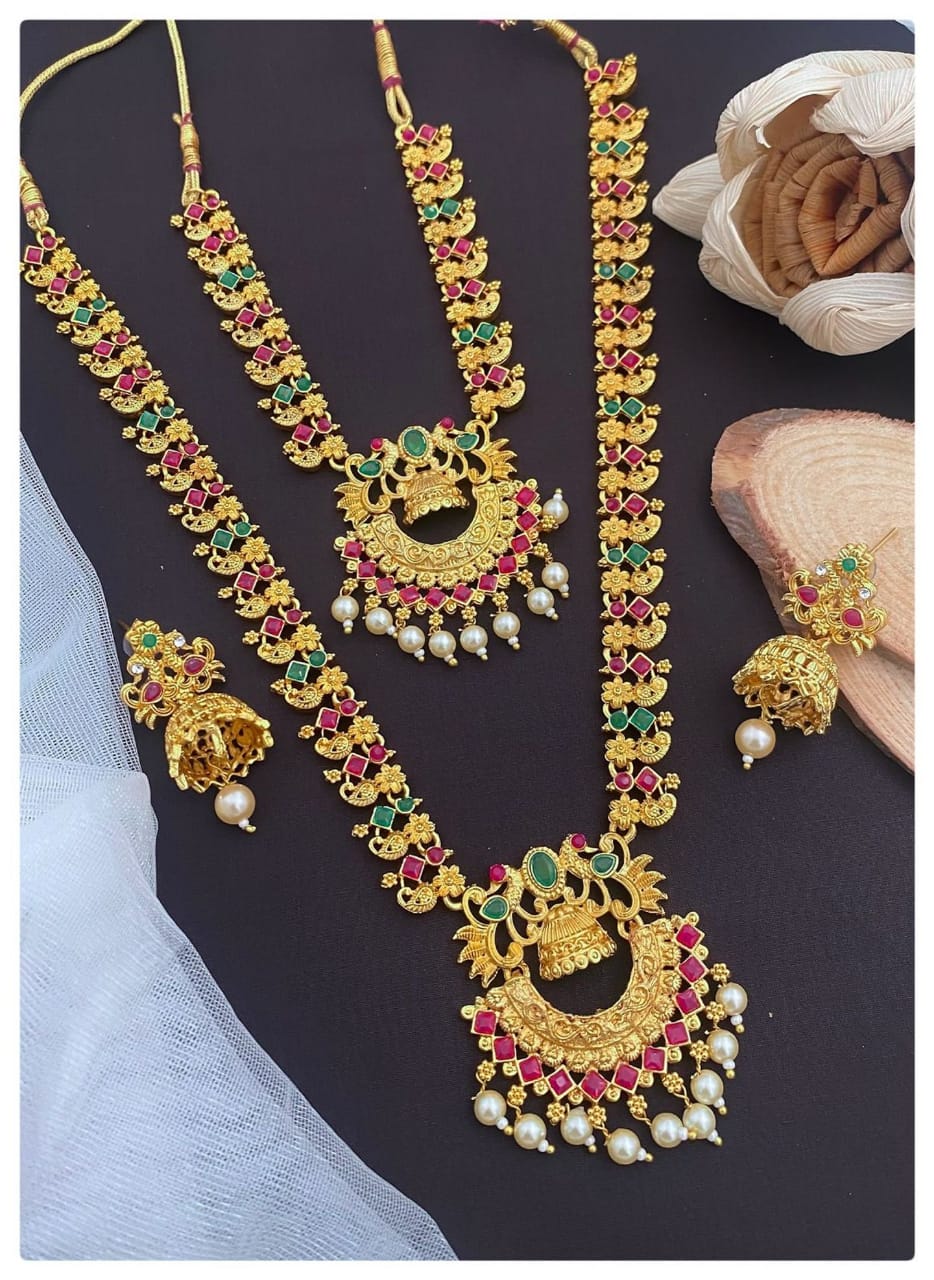 hining Diva Fashion Latest Stylish Long Design Necklace Set forWomen Wedding Traditional Jewellery Set forWomen