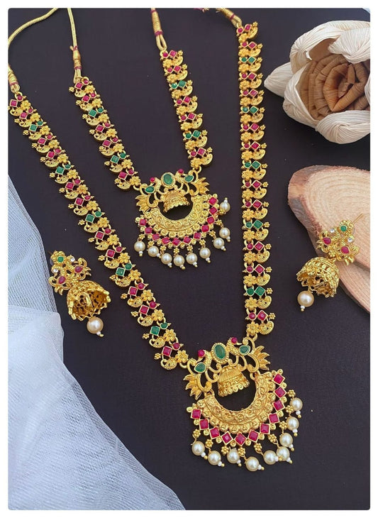 hining Diva Fashion Latest Stylish Long Design Necklace Set forWomen Wedding Traditional Jewellery Set forWomen