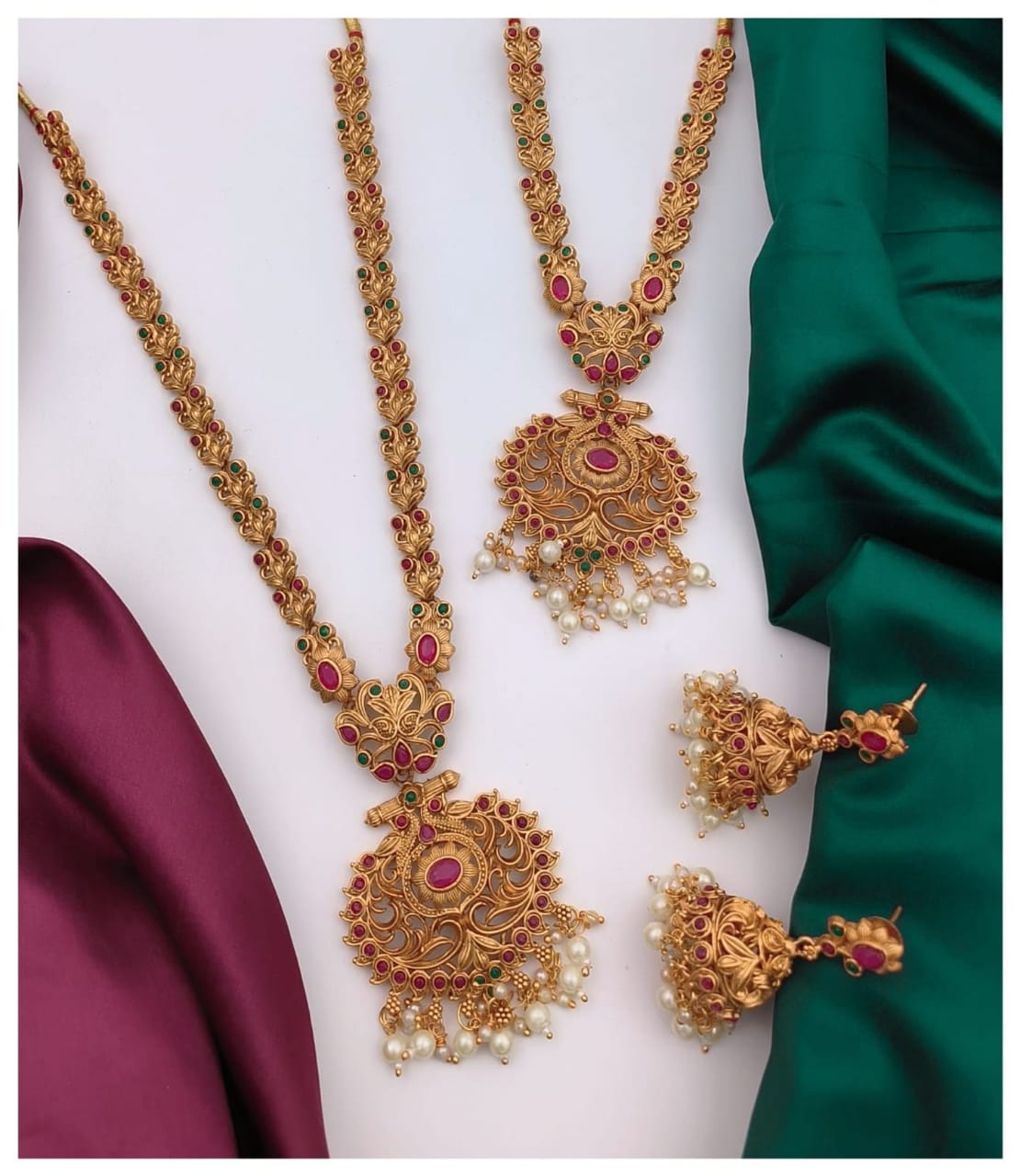 Combo Design Necklace Set for Women Wedding Traditional Gold Plated Jewellery Set for Women