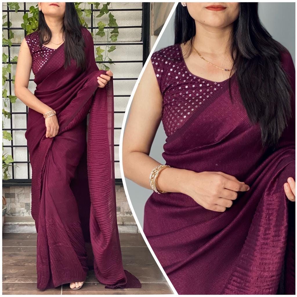 Chinnon pleated saree