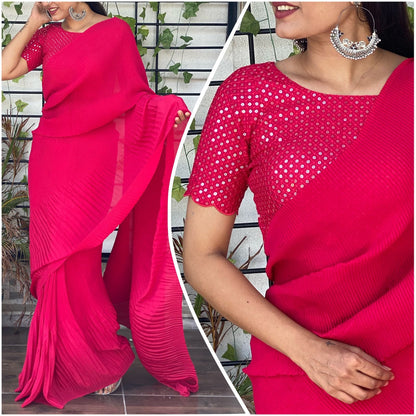 Chinnon pleated saree