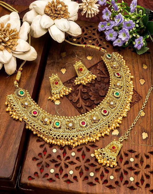 South Indian Traditional Festive Bridal Wear Jewellery Set for Women Girls