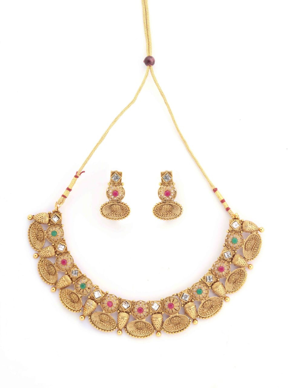 Jewellery  Gold Plated  Temple Coin Necklace For Women & Girls