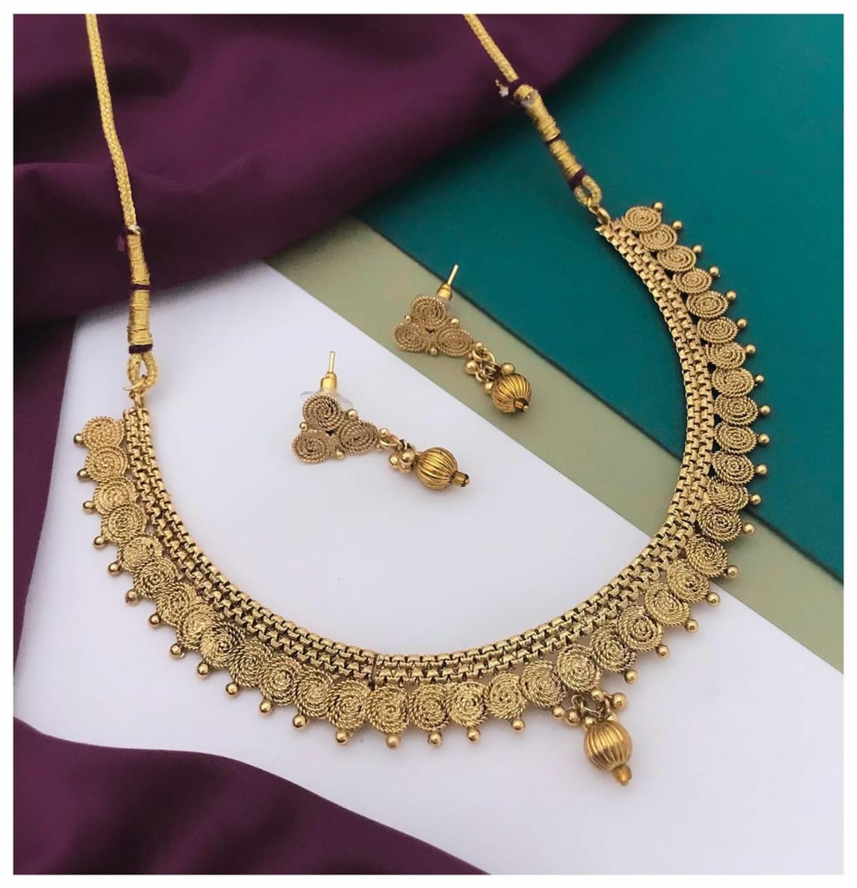 Sasitrends  Micro Gold Plated Traditional Designer Necklace for Women