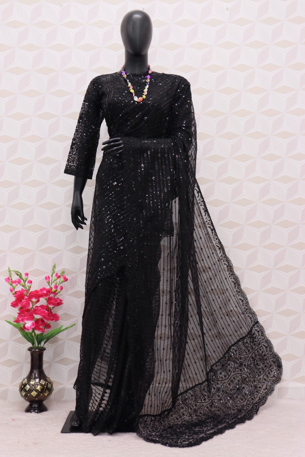 Heavy  Nylone  Butterfly  Net  Saree