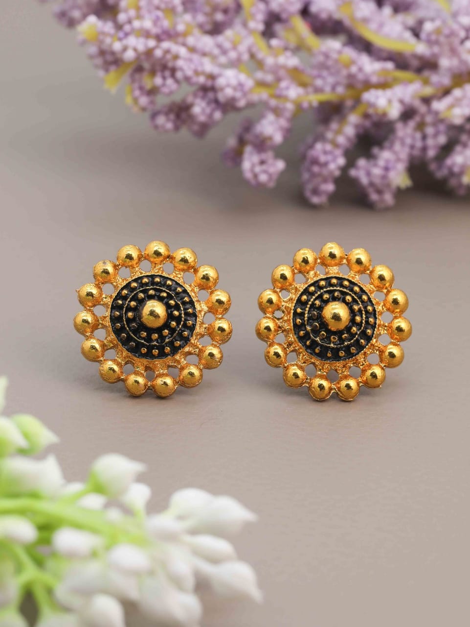 Latest Copper Gold Plated Ruby Earrings For Women & Girls