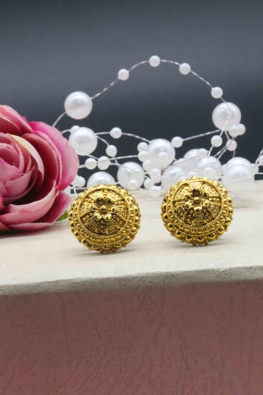 Sterling Copper Gold Plated Ruby Earrings For Women & Girls