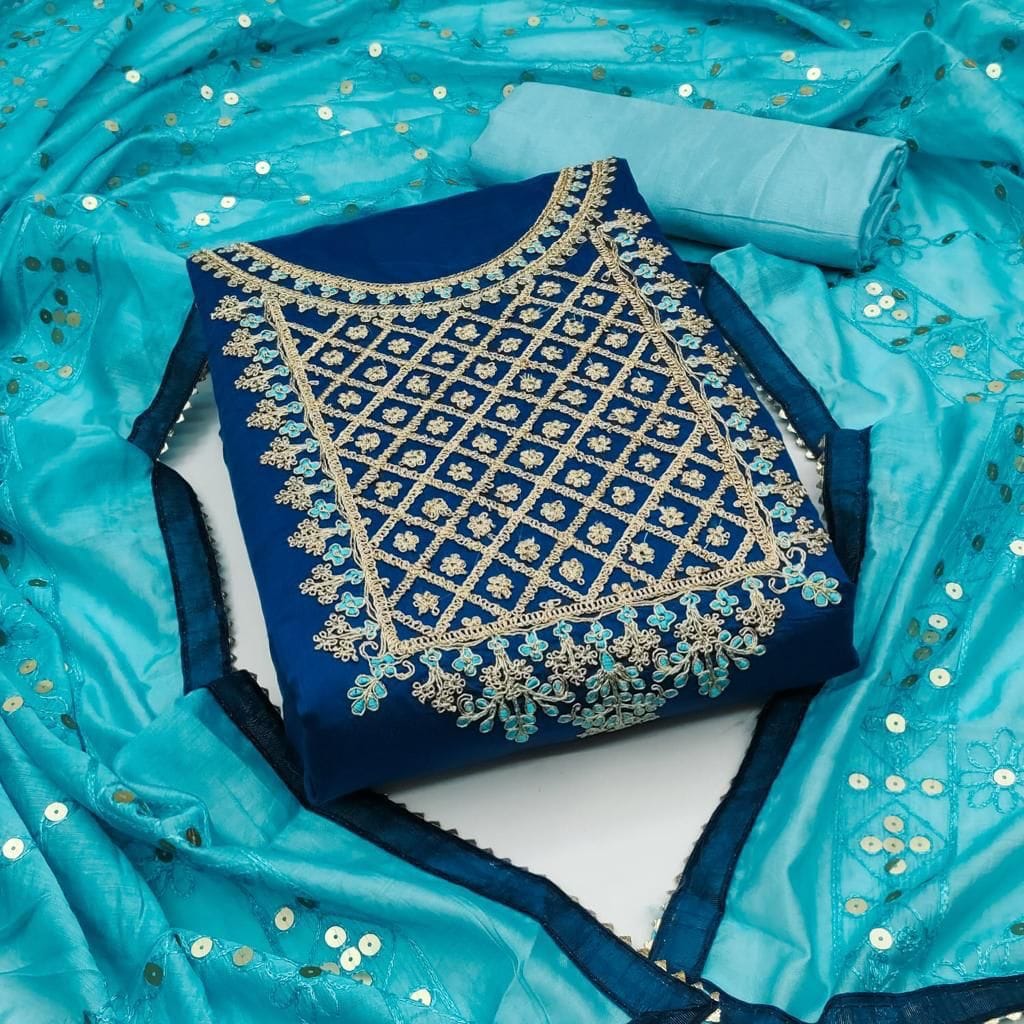 Maroon Banarasi Cotton Woven Design Unstitched Dress Material - Inddus -  3034748