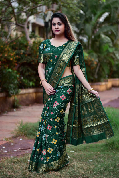 beautiful  Print Bandhani Saree