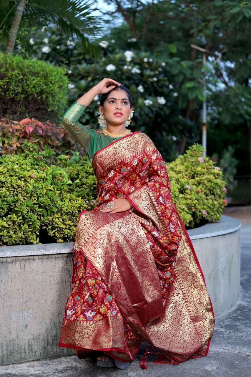 Pink Color Wedding Wear Heavy Thread And Zari Work Saree