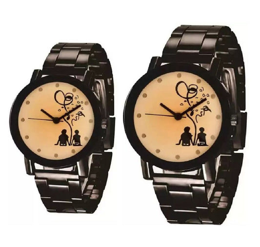 Acnos Steel Strap Analog Lover Watch Combo for Couple Pack of - 2 (Love-Couple)