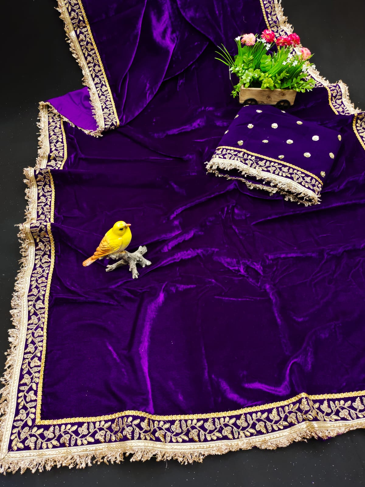 Presenting beautiful velvet saree