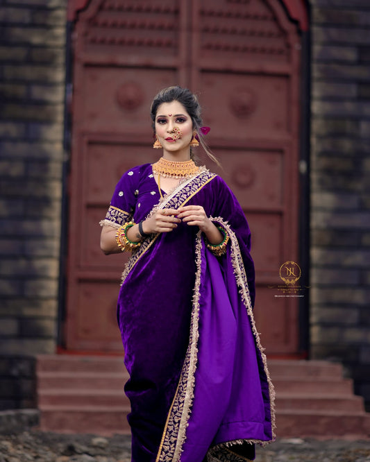 Presenting beautiful velvet saree