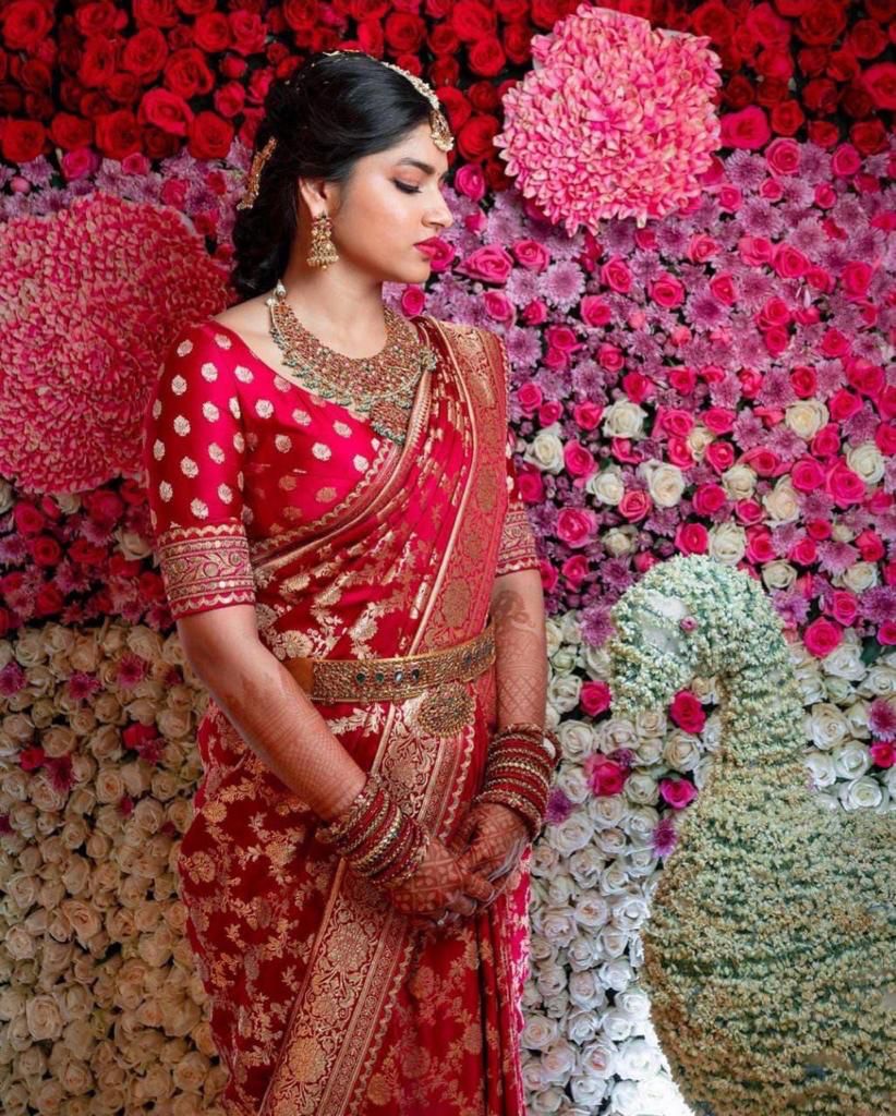 New Red Super Trending  Soft Lichi Silk Saree