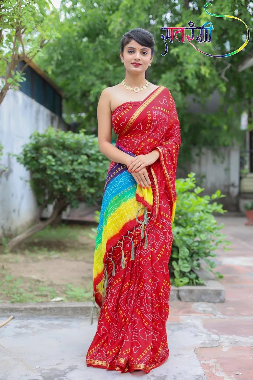 Print Bandhej Saree Most Demanded