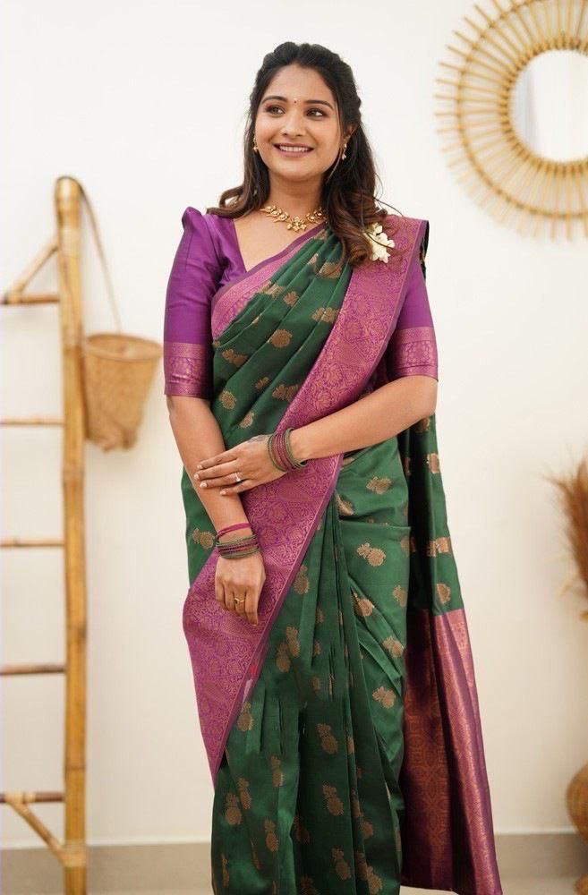 Soft Lichi Silk Designer Saree