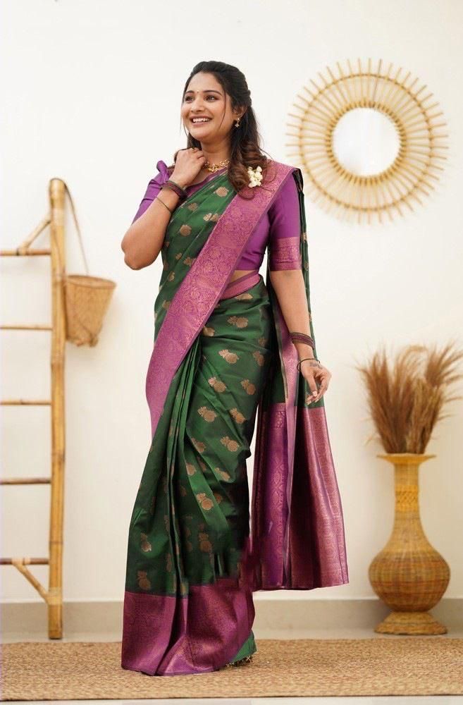 Soft Lichi Silk Designer Saree