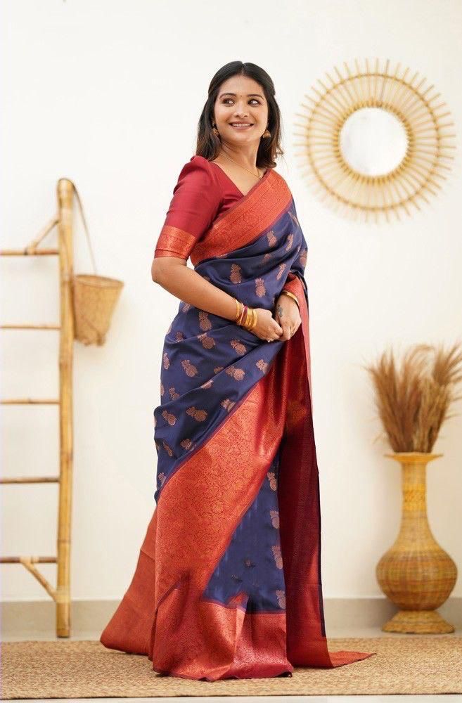 Soft Lichi Silk Designer Saree