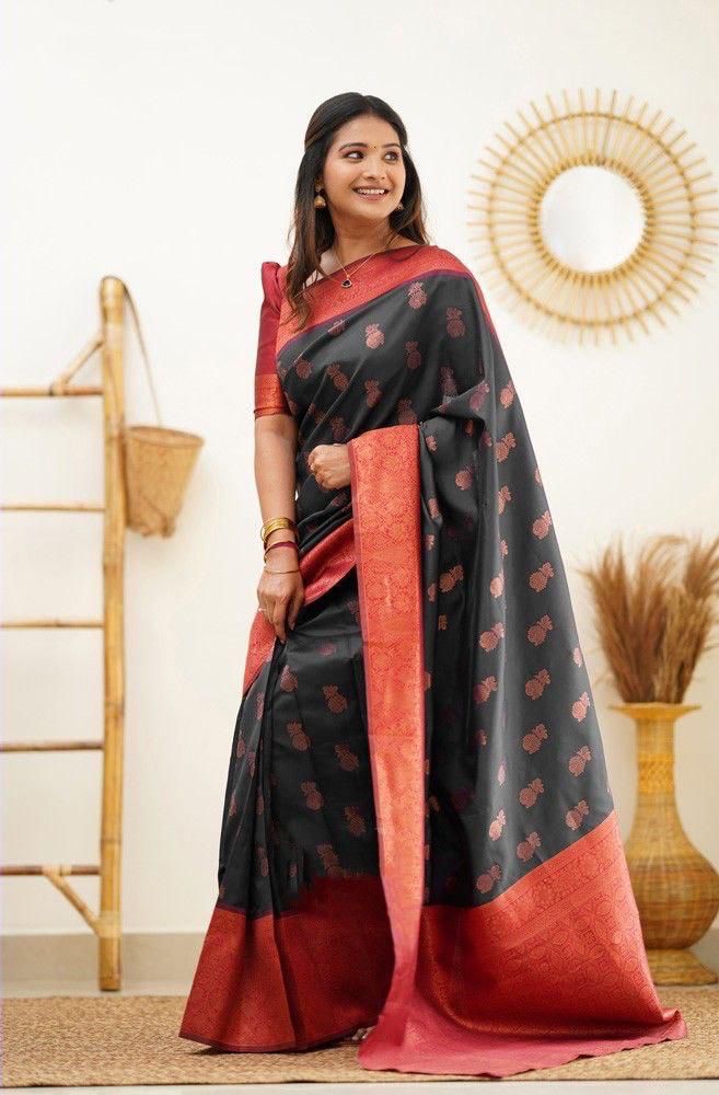 Soft Lichi Silk Designer Saree