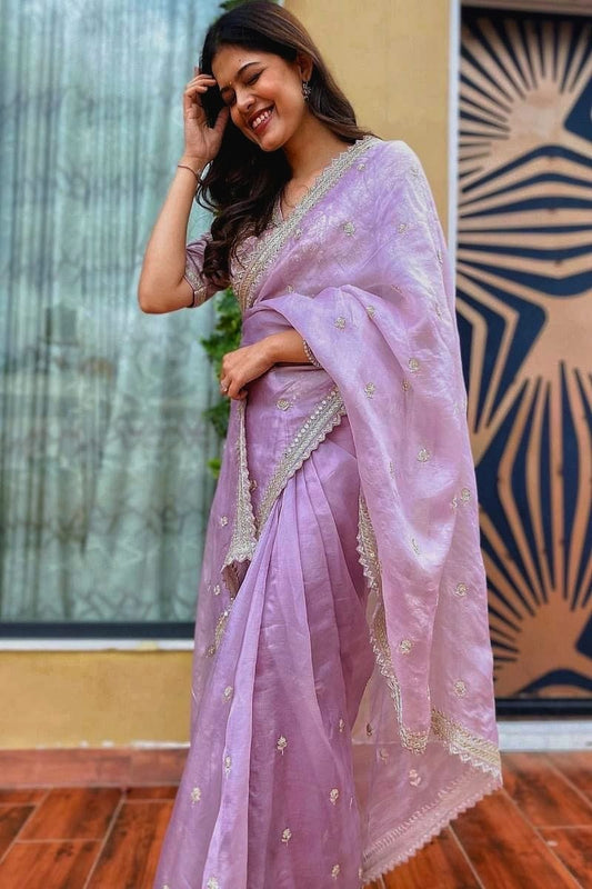 New Style presents Organza embroidery Saree