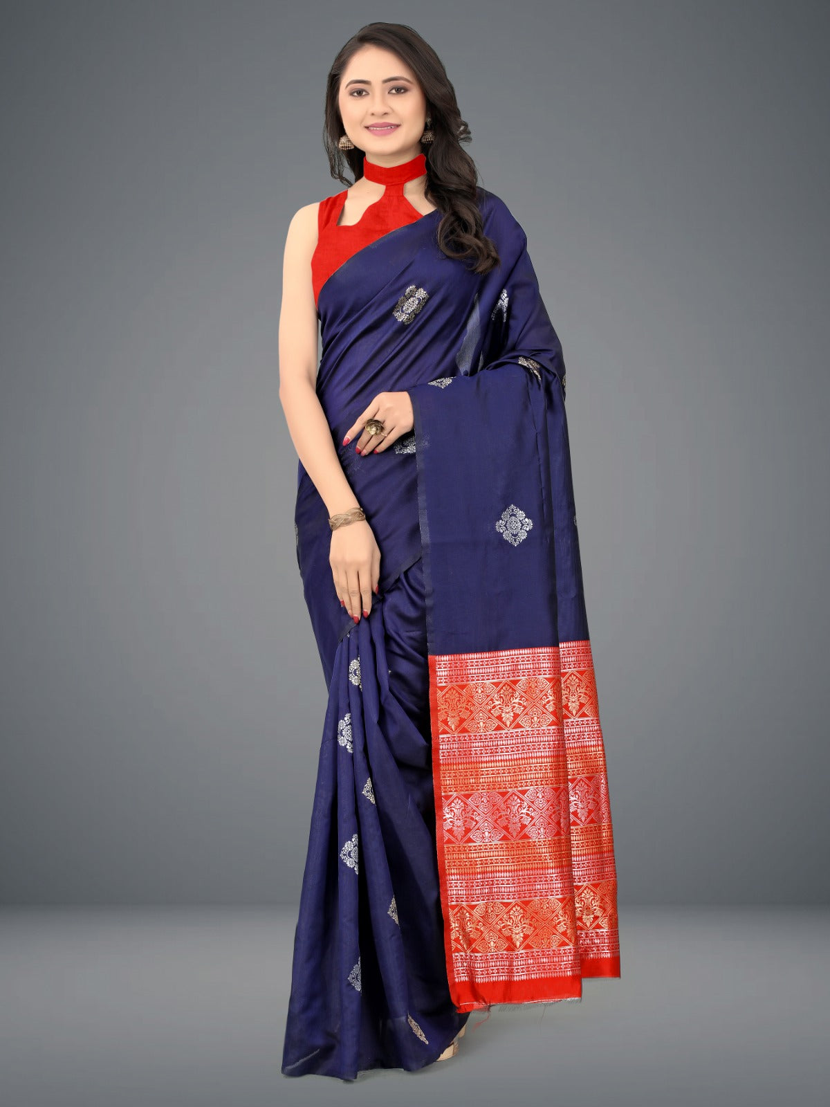 Jacquard Soft Lichi Silk Saree