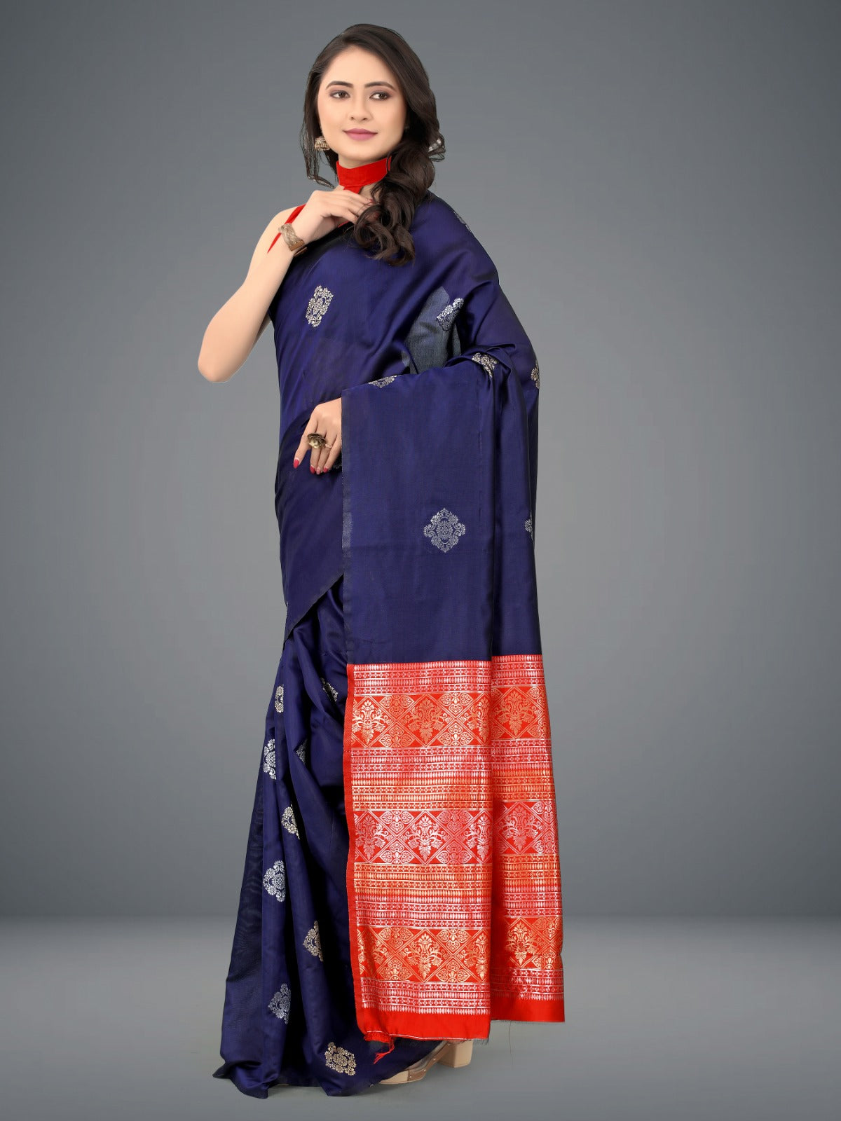 Jacquard Soft Lichi Silk Saree