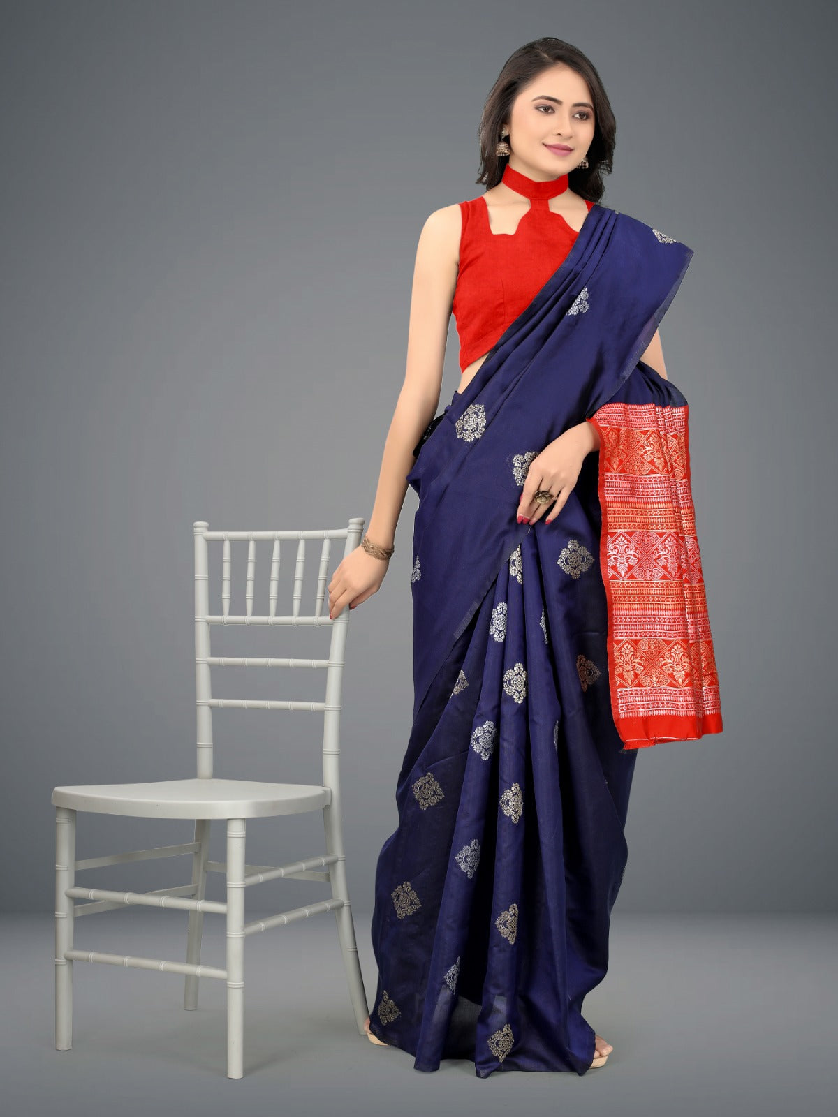 Jacquard Soft Lichi Silk Saree