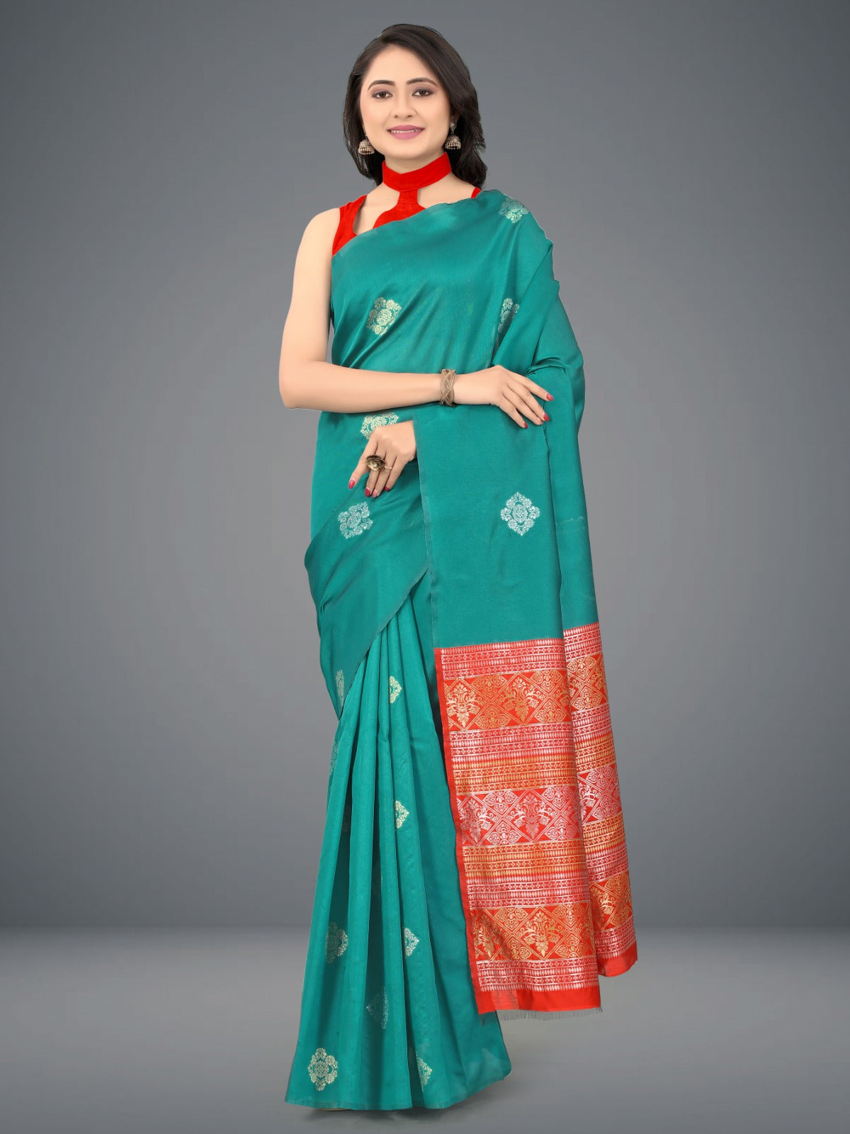 Jacquard Soft Lichi Silk Saree