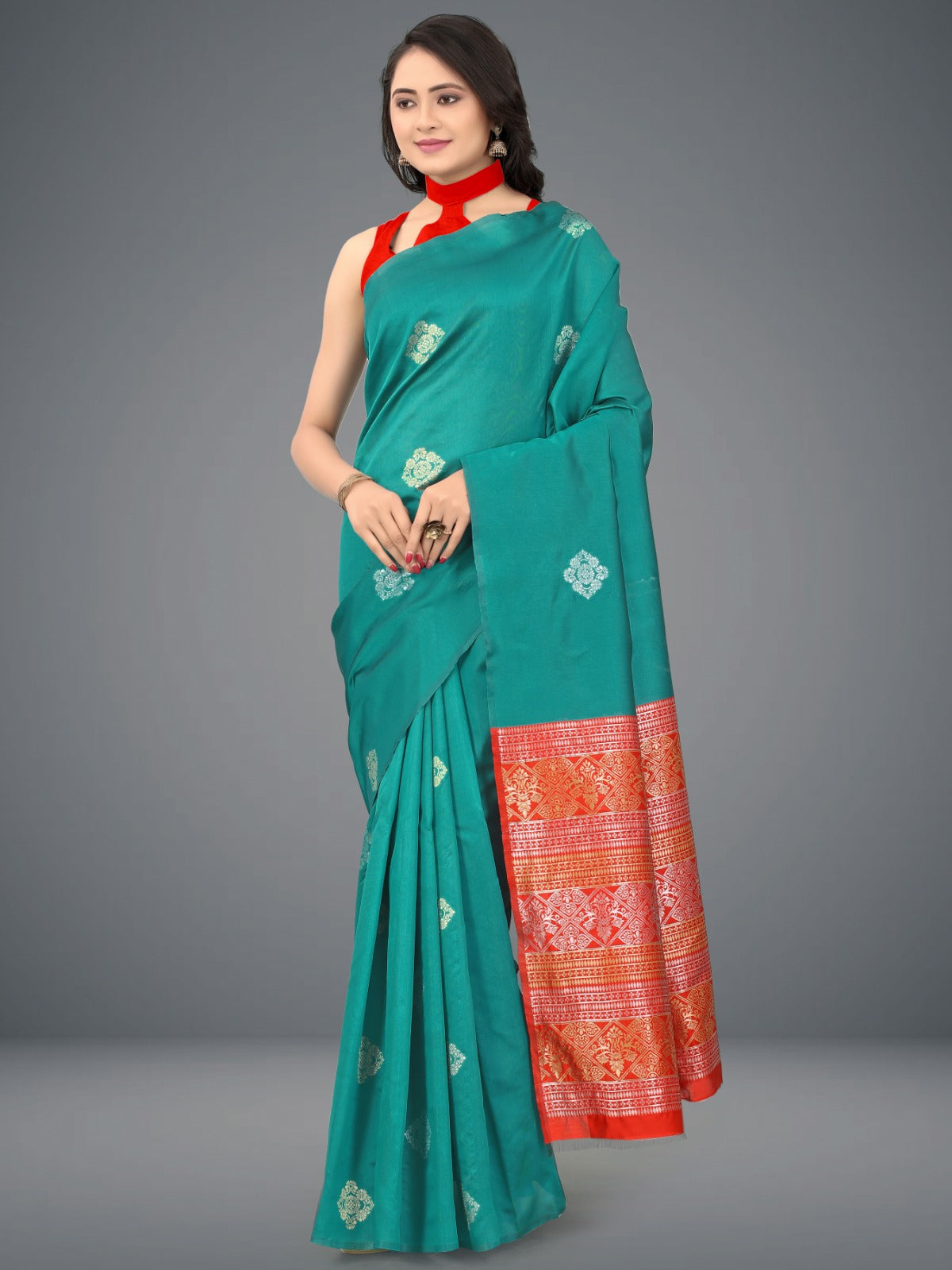 Jacquard Soft Lichi Silk Saree