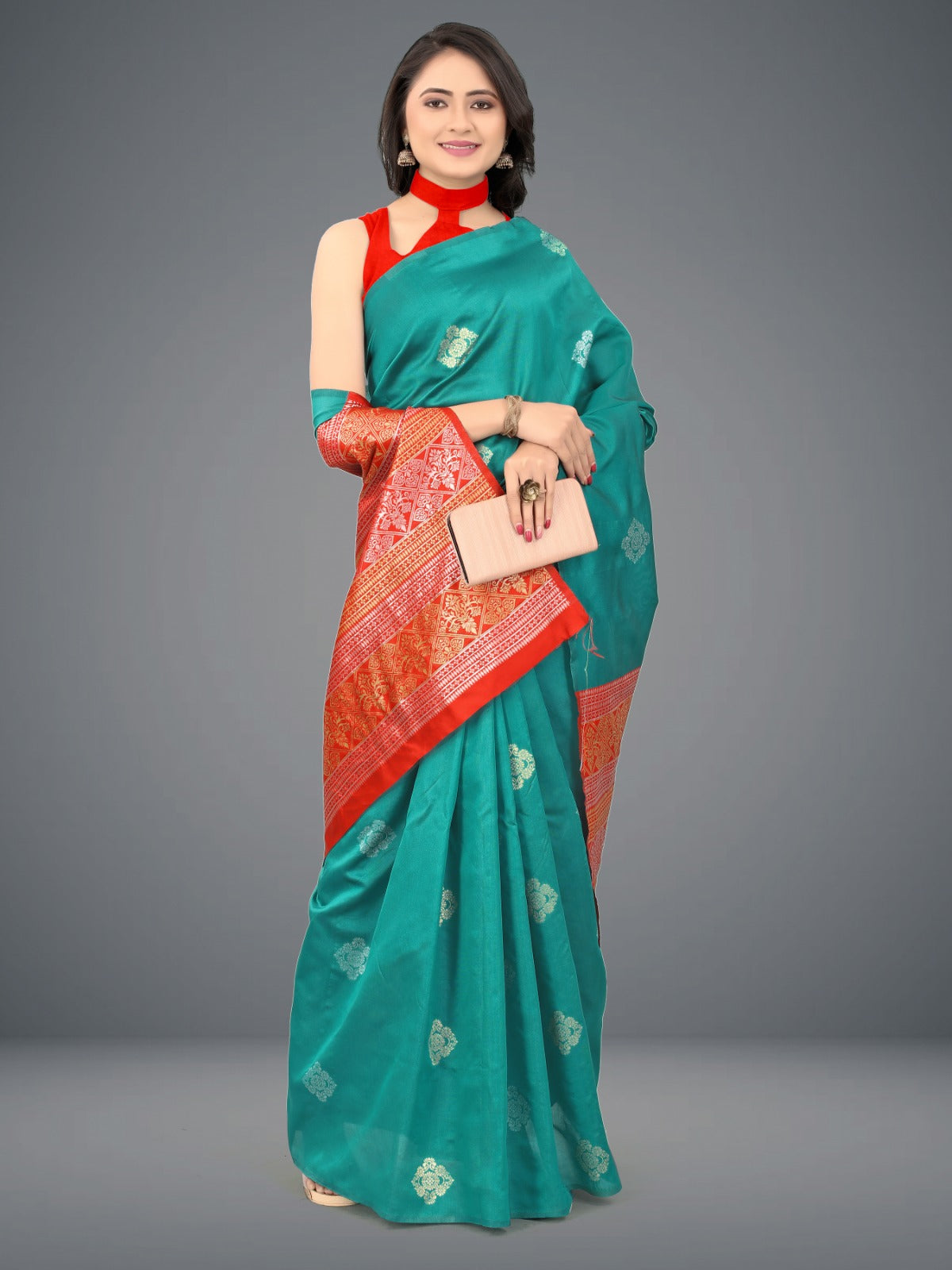 Jacquard Soft Lichi Silk Saree