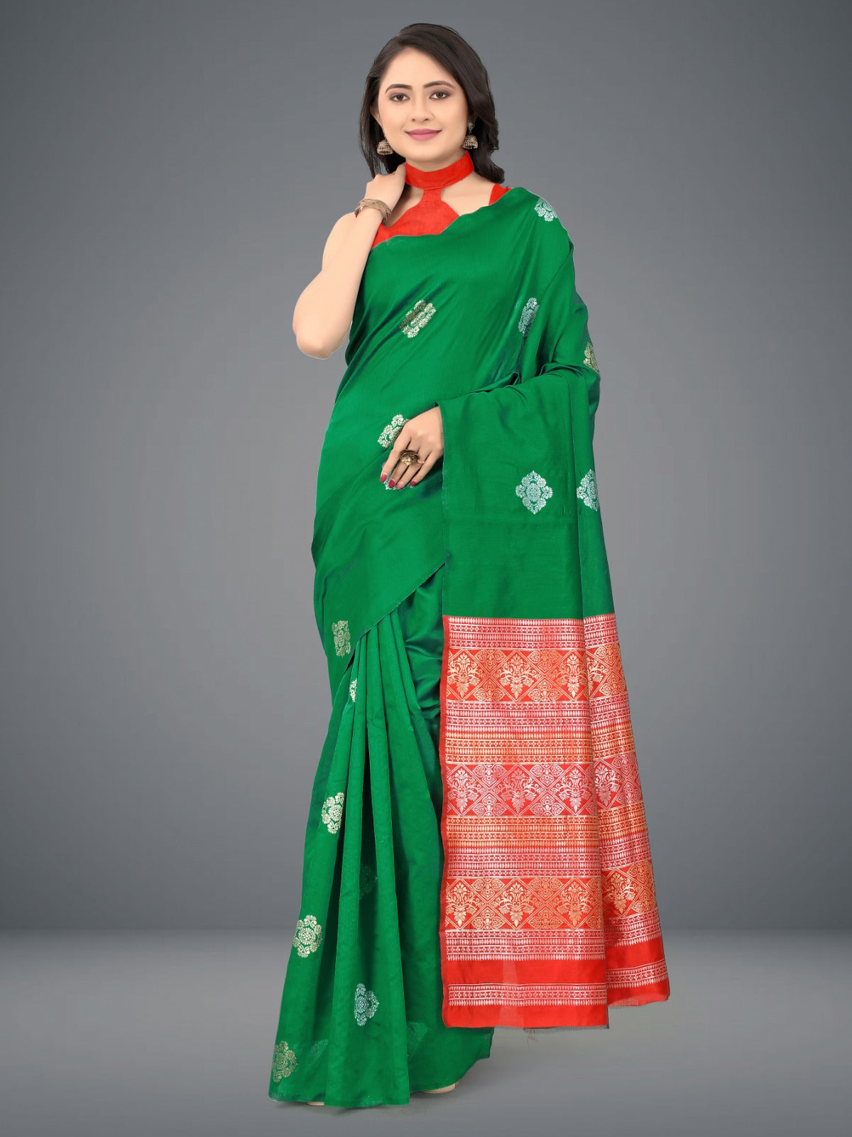 Jacquard Soft Lichi Silk Saree