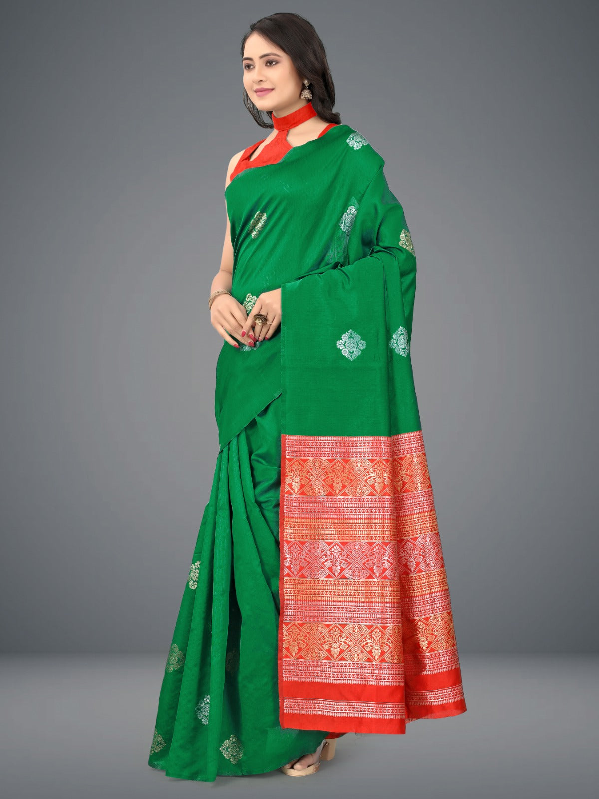 Jacquard Soft Lichi Silk Saree