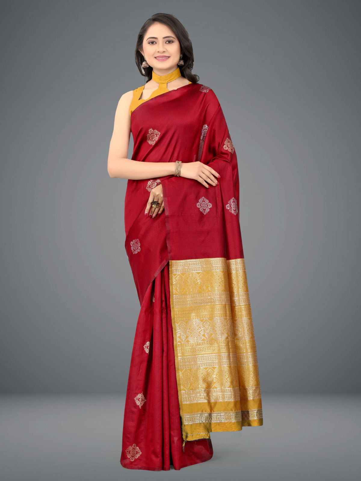 Jacquard Soft Lichi Silk Saree