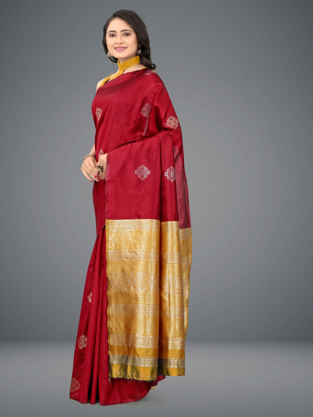 Jacquard Soft Lichi Silk Saree