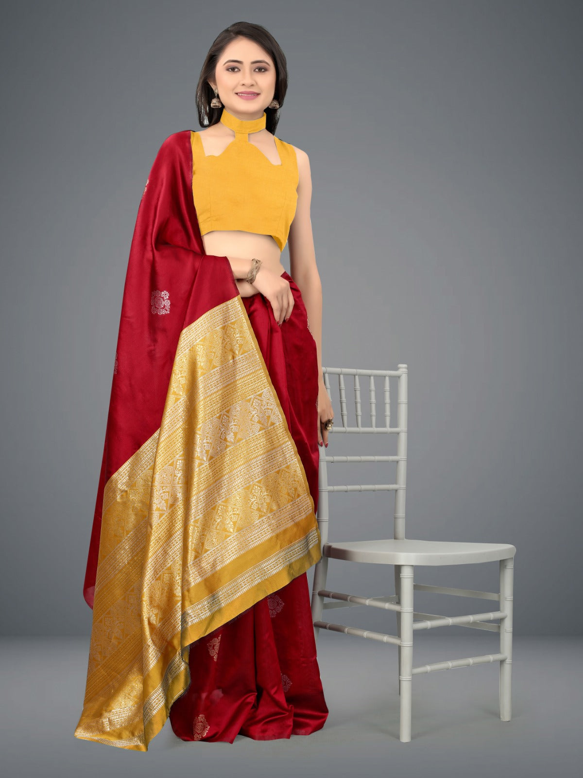 Jacquard Soft Lichi Silk Saree