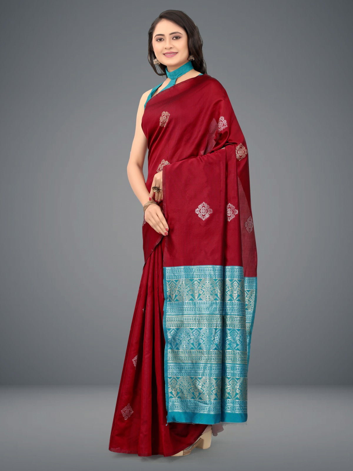 Jacquard Soft Lichi Silk Saree