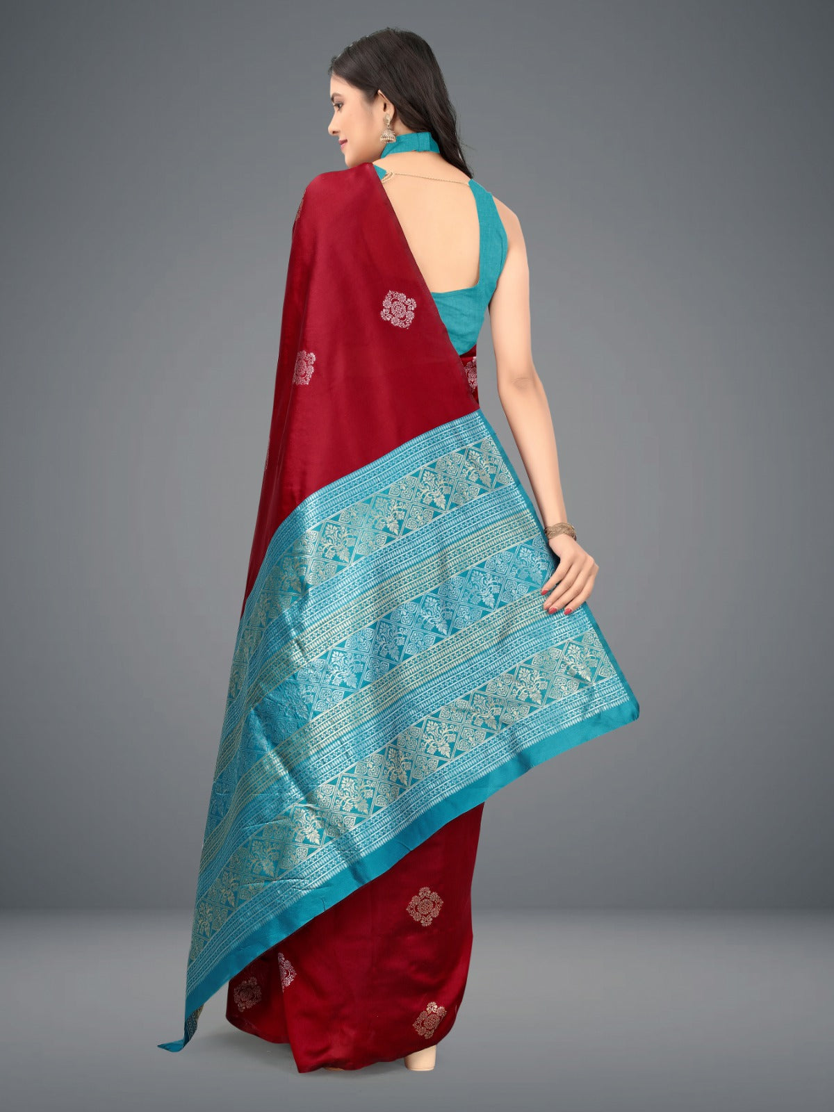 Jacquard Soft Lichi Silk Saree