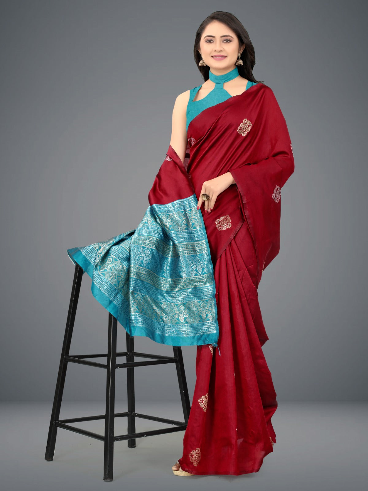 Jacquard Soft Lichi Silk Saree