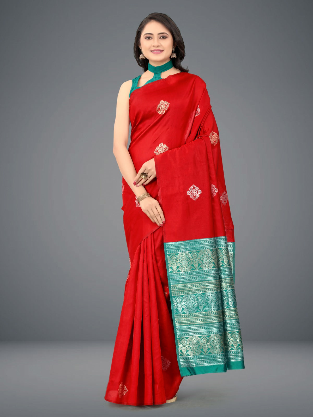 Jacquard Soft Lichi Silk Saree