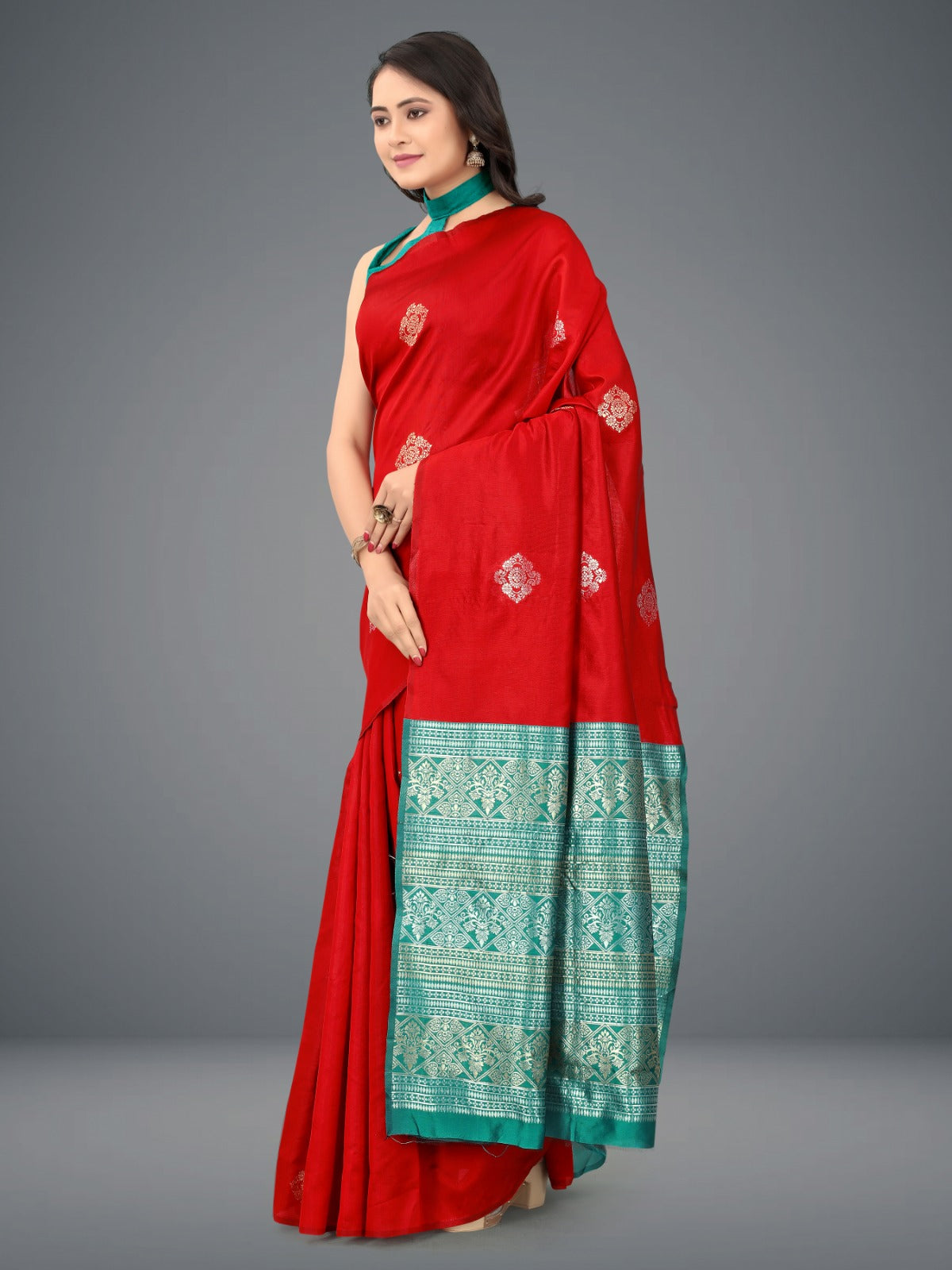 Jacquard Soft Lichi Silk Saree