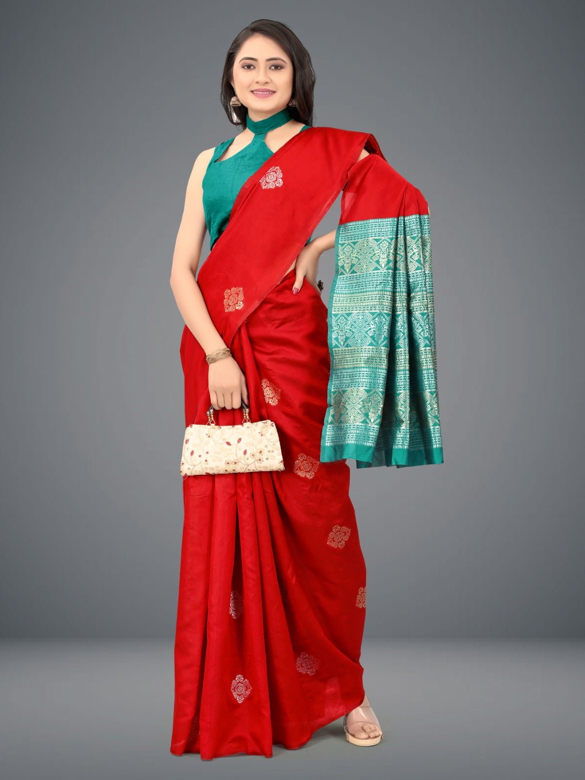 Jacquard Soft Lichi Silk Saree