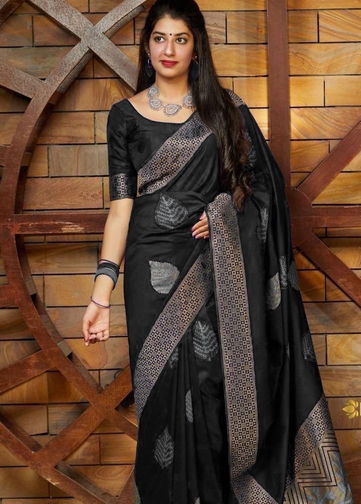 Designer Black colour banarasi silk Saree | keerramnx