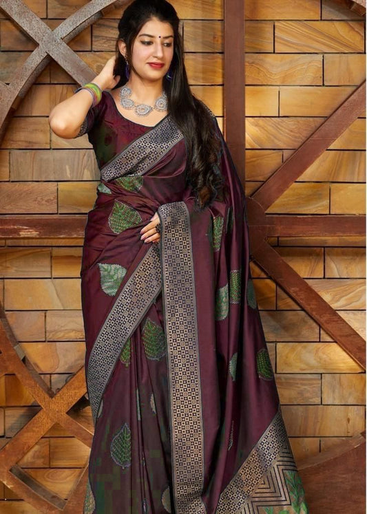 New Fashion Soft Lichi  Silk Saree