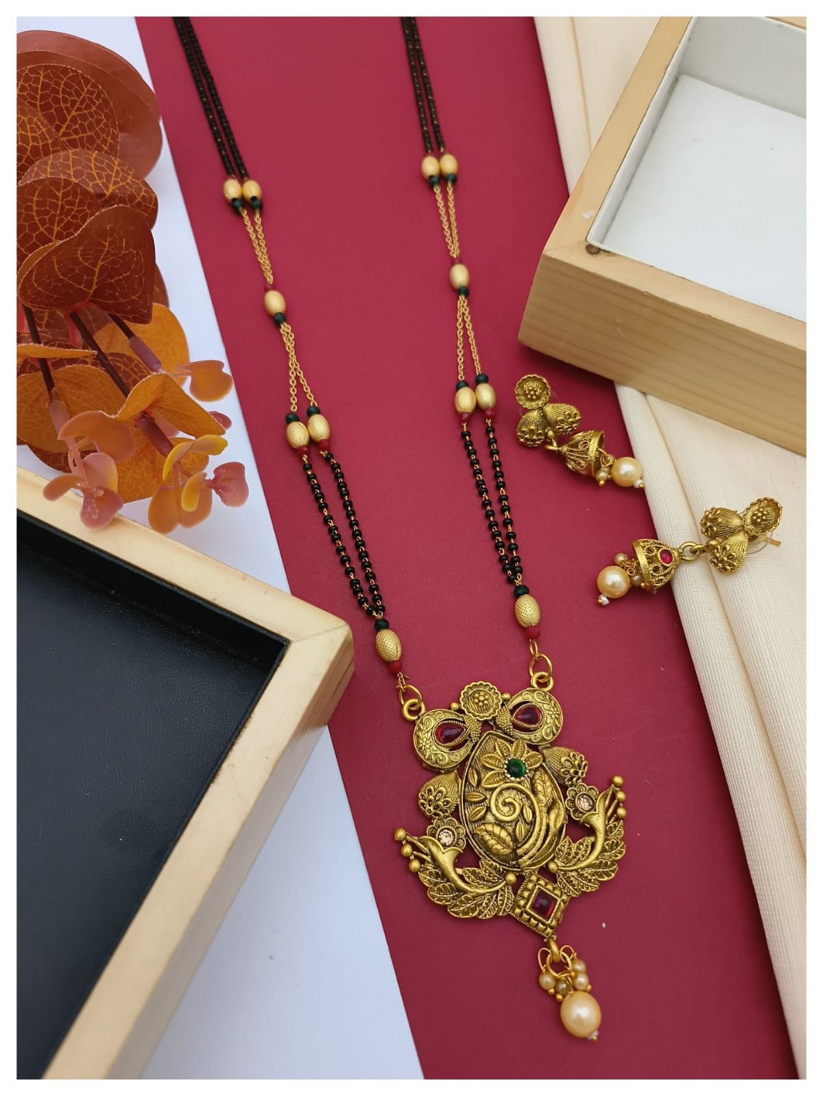 New  Gold -Plated Beaded Mangalsutra